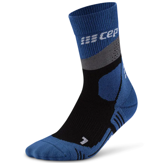 CEP - sosete compresie medii - max cushion hiking merino mid-cut - grey I blue