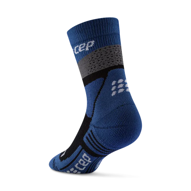 CEP - sosete compresie medii - max cushion hiking merino mid-cut - grey I blue