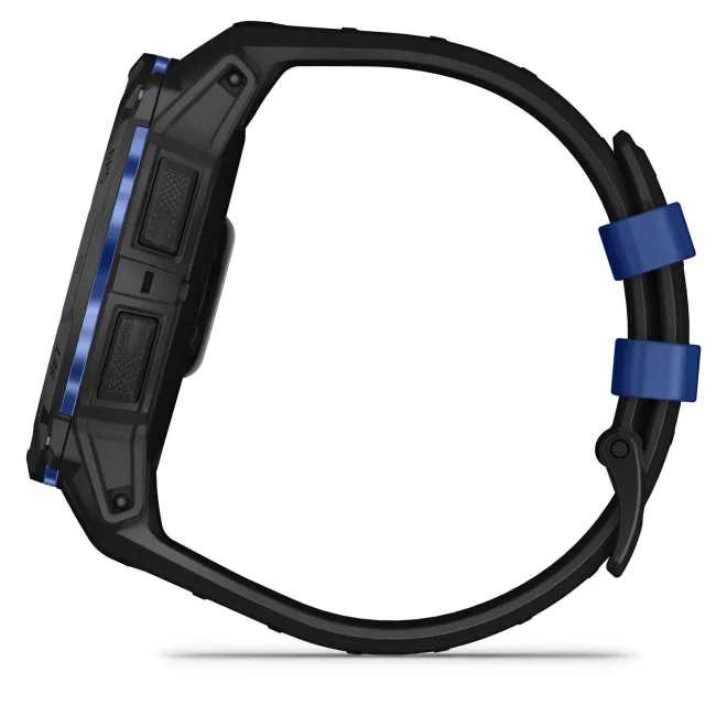 Garmin INSTINCT 3 - 50 mm AMOLED - Whitestone cu curea neagră / albastru intens - smartwatch robust cu GPS
