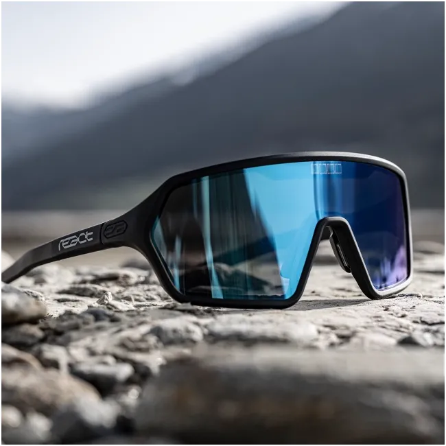 Ochelari de soare electro fotocromatici React Swiss REV SKY - lentila albastra si rama neagra - masura S