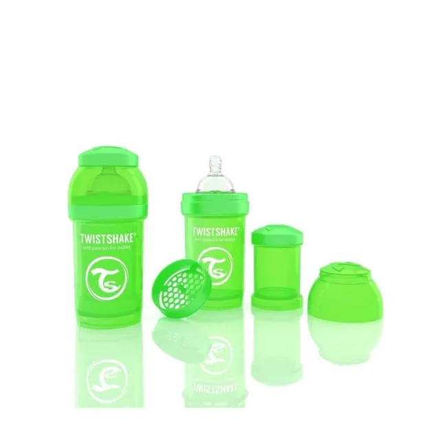 Biberon Anticolici Twistshake 180 Ml, Verde
