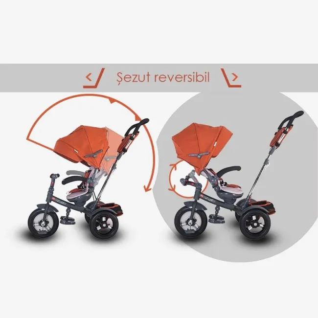 Tricicleta Copii Multifunctionala Coccolle Giro Plus - Albastru
