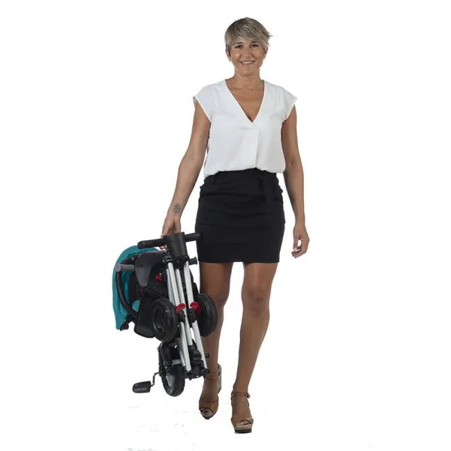 Tricicleta Ultrapliabila QPlay Nova Rubber - Turcoaz