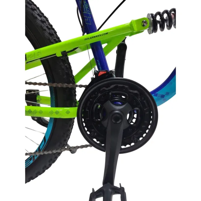 Bicicleta Full suspension DHS Polar Flash - 26 Inch, Albastru-Verde