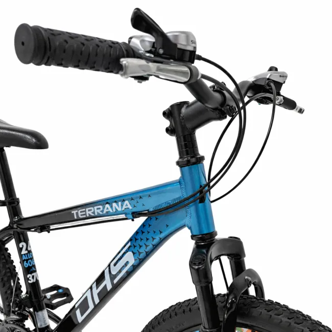 Bicicleta Copii Dhs Terrana 2423, model 2026 - 24 Inch, Albastru-Negru