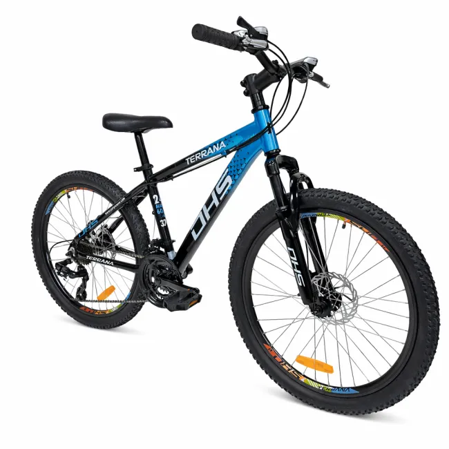 Bicicleta Copii Dhs Terrana 2423, model 2026 - 24 Inch, Albastru-Negru