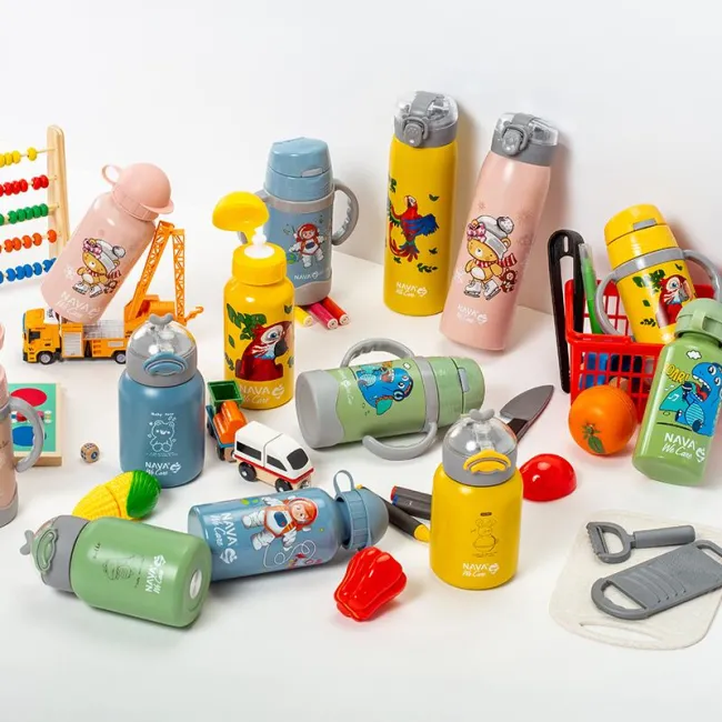 Sticla termoizolanta Nava We care 350 ml albastru