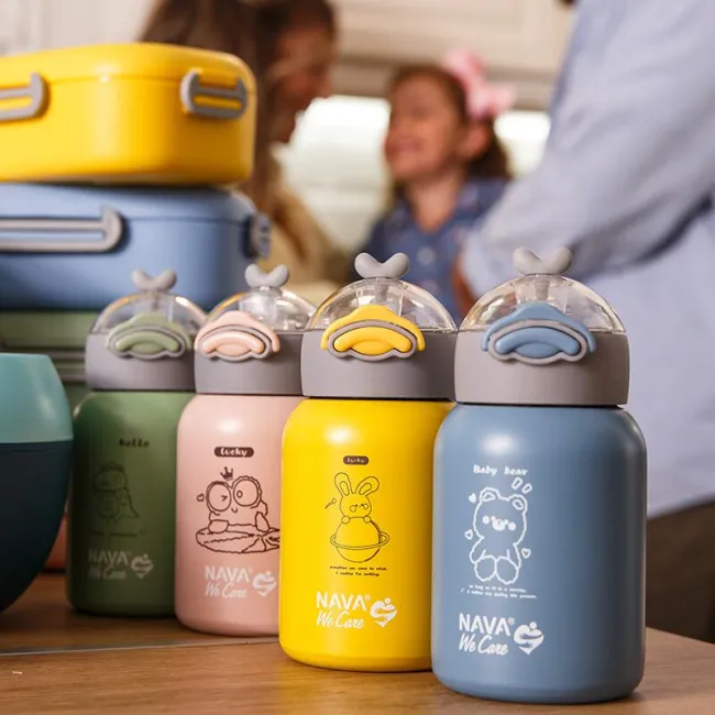 Sticla termoizolanta Nava We care 350 ml albastru