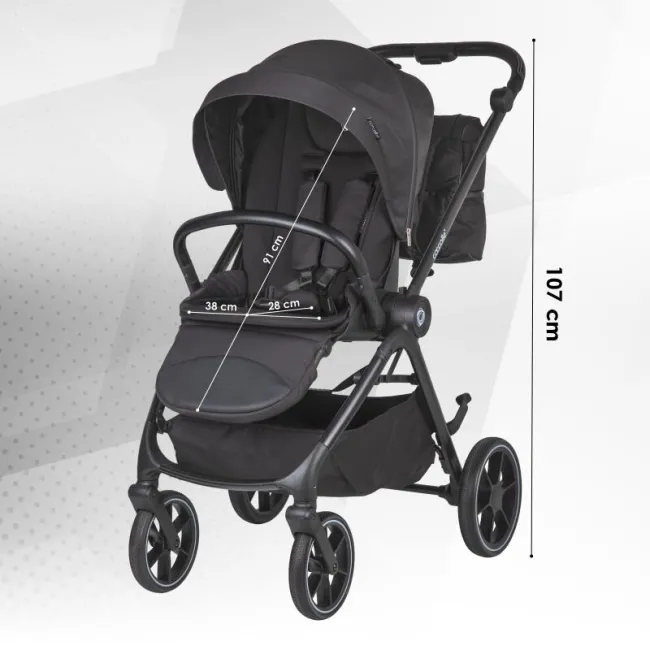 Carucior modular 2in1 Coccolle Serry Jet black+ Scoica auto iSize Coccolle Knox Black