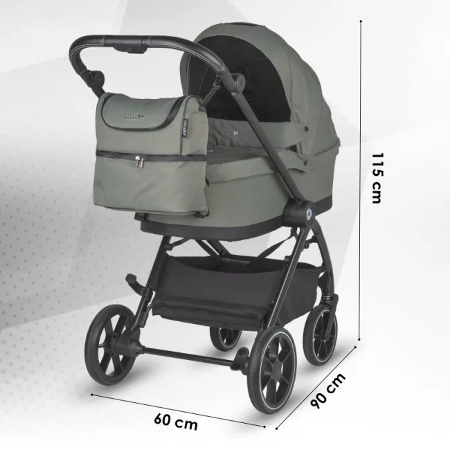 Carucior modular 2in1 Coccolle Serry Moss green+ Scoica auto iSize Coccolle Knox Black
