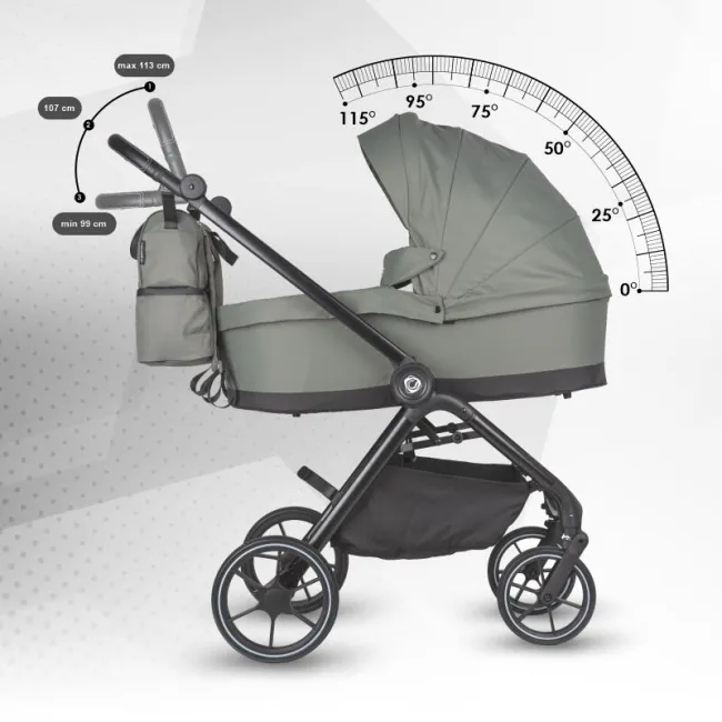 Carucior modular 2in1 Coccolle Serry Moss green+ Scoica auto iSize Coccolle Knox Black