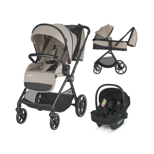 Carucior modular 3in1 Coccolle Lissia Butternut Beige+ Scoica auto iSize Coccolle Knox Black