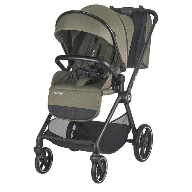 Carucior modular 3in1 Coccolle Lissia Moss green +Scoica auto iSize Coccolle Knox Black