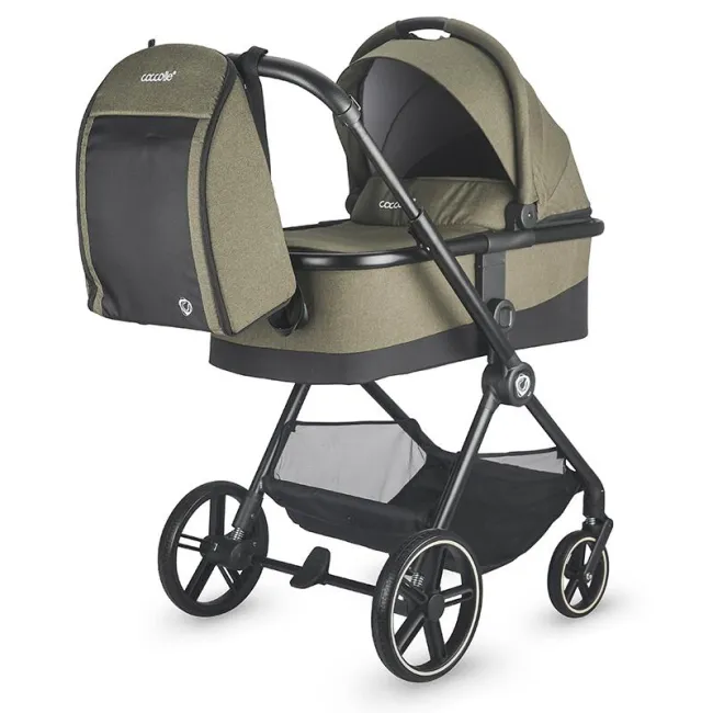 Carucior modular 4in1 Coccolle Lissia Moss green cu Scoica auto iSize Coccolle Knox Black si Baza isofix iSize Coccolle Knox