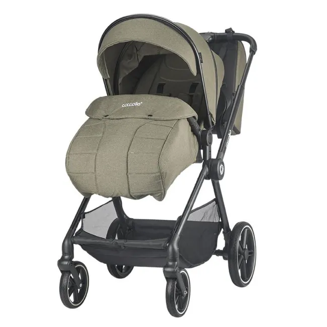Carucior modular 4in1 Coccolle Lissia Moss green cu Scoica auto iSize Coccolle Knox Black si Baza isofix iSize Coccolle Knox