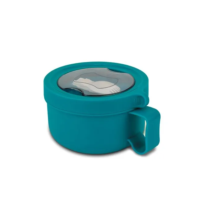 Recipient rotund pentru alimente din oțel inoxidabil "We Care", verde teal, 850ml
