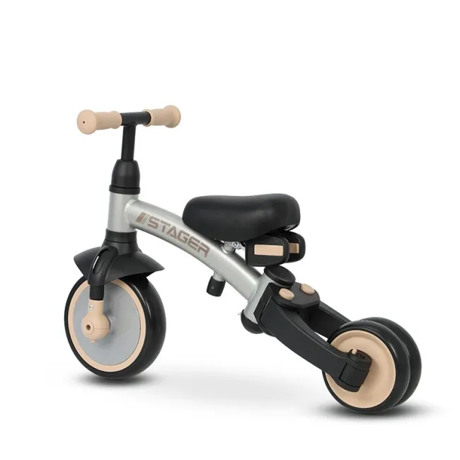 Tricicleta evolutiva pliabila Qplay STAGER Argintiu