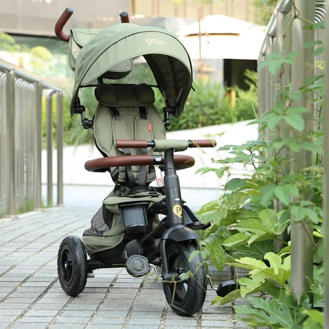 Tricicleta pliabila Qplay Rito Deluxe Verde-Maslina