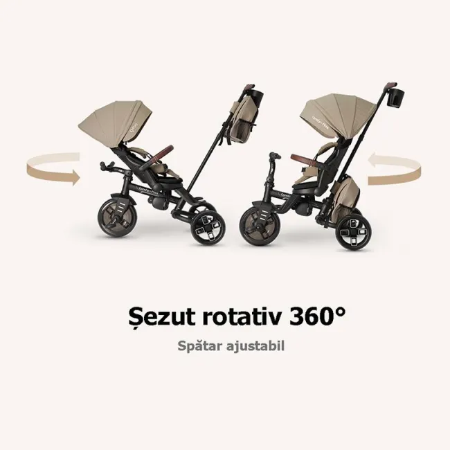 Tricicleta ultrapliabila Qplay Comfo Max Bej inchis