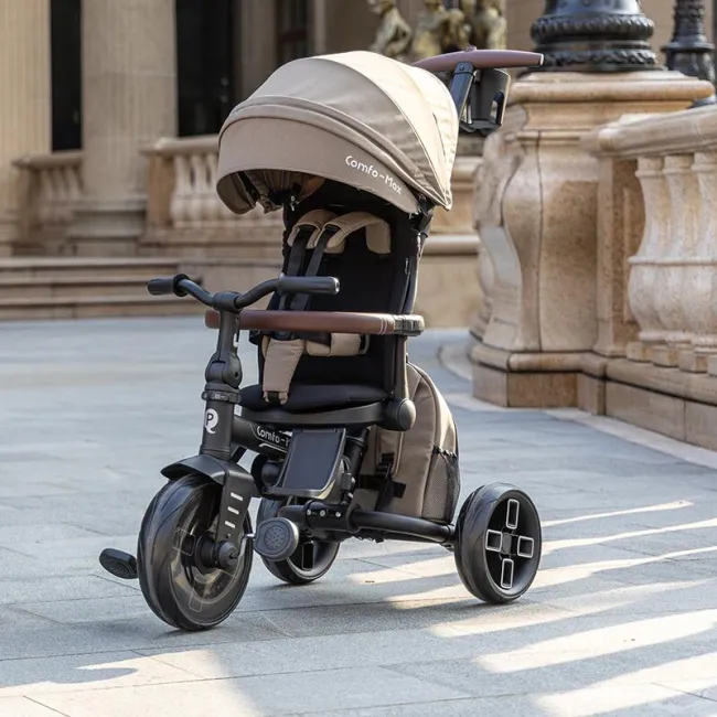 Tricicleta ultrapliabila Qplay Comfo Max Bej inchis