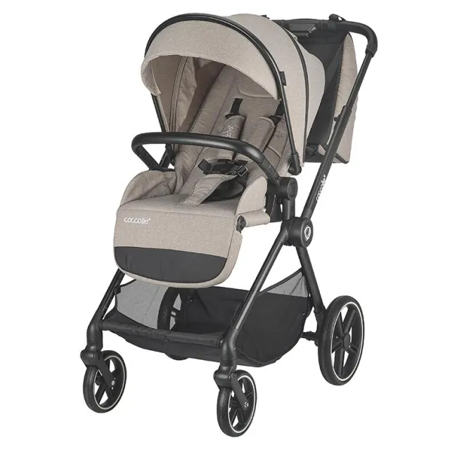 Carucior modular 4in1 Coccolle Lissia Butternut Beige cu Scoica auto iSize Coccolle Knox Black si Baza isofix iSize Coccolle Knox