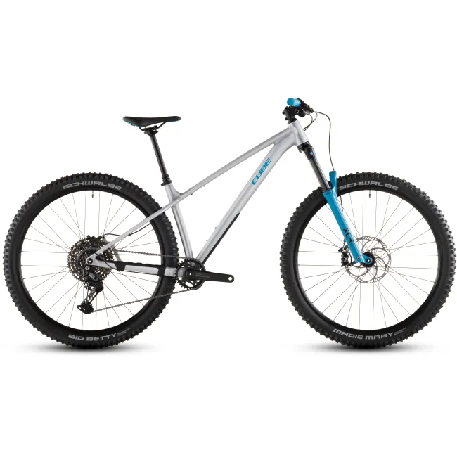 BICICLETA CUBE REACTION TM ONE RAWMETAL BLUE 2026 cadru XS (14") - roti 27.5