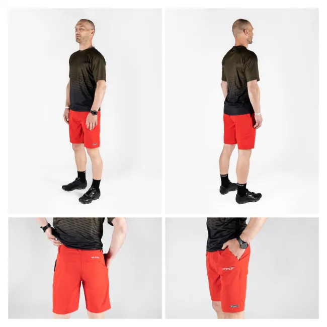 Pantaloni Force Blade MTB cu sub-pantaloni cu bazon rosu M