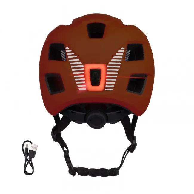 Casca Force Zebu cu lumina, orange S-M (51-56 cm)