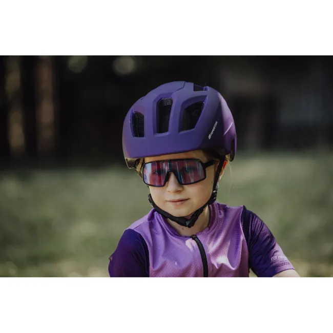 Casca Force Zebu cu lumina, violet L-XL (57-61 cm)