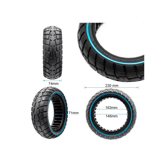 Anvelopa plina trotineta Ultra-Light E-Wheel 10x2.75-6.5/B55 - Blue line