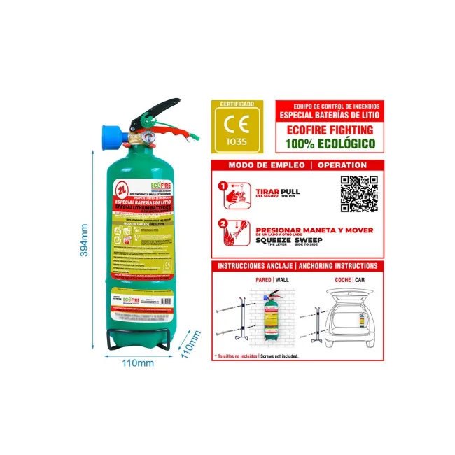 Extinctor dielectric pentru baterii Litiu