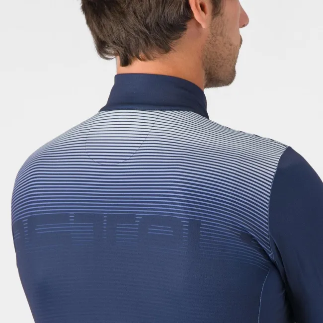 Tricou cu maneca lunga Castelli Apice Thermal Albastru Belgian/Portocaliu M