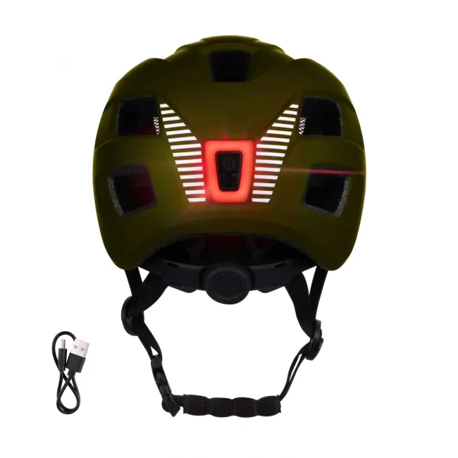 Casca Force Zebu cu lumina, lime XS-S (46-52 cm)