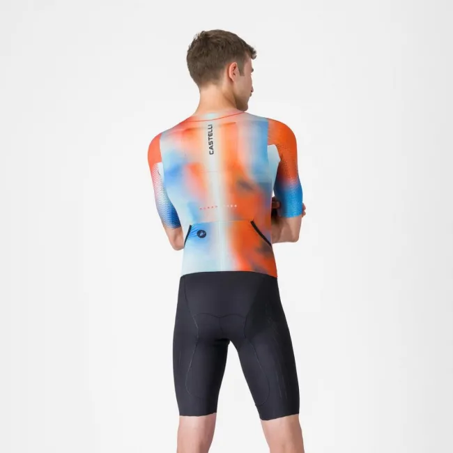 Costum triatlon cu maneca scurta TRI Castelli Free SanRemo 3 SS, pentru barbati, paprika/winter sky XL