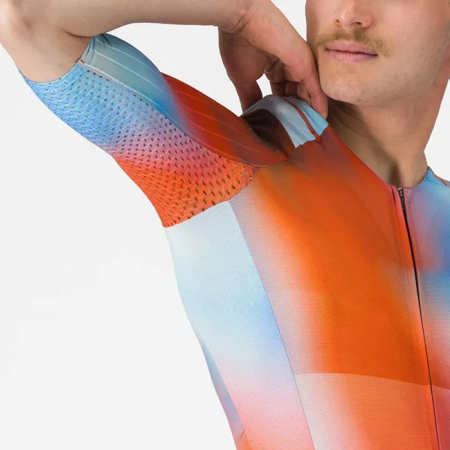 Costum triatlon cu maneca scurta TRI Castelli Free SanRemo 3 SS, pentru barbati, paprika/winter sky XXL