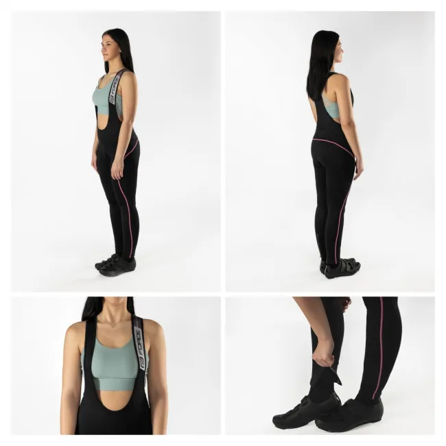 Pantaloni cu bretele si bazon Force Bright negri L