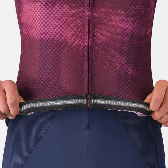 Tricou cu maneca scurta Castelli Climbers A/C, pentru barbati, alb/bordo M