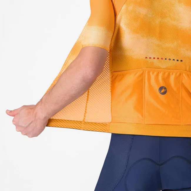 Tricou cu maneca scurta Castelli Climbers A/C, pentru barbati, portocaliu/gri XL