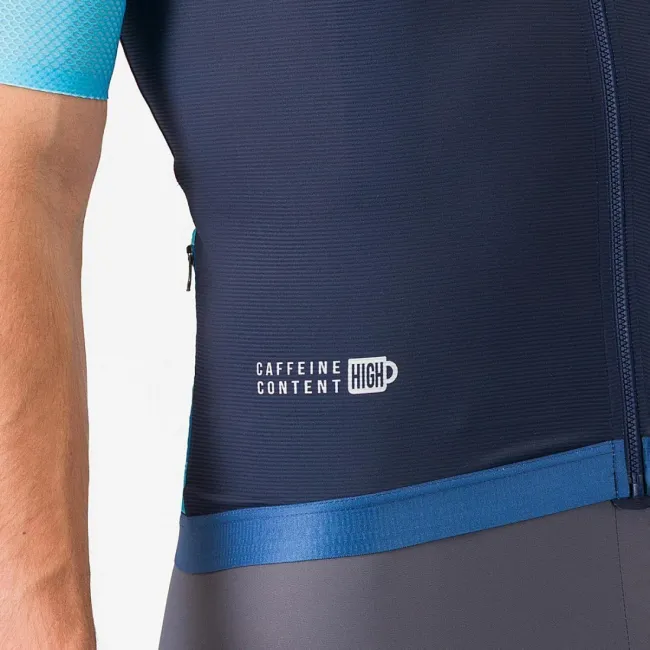 Tricou cu maneca scurta Castelli Corretto, pentru barbati, albastru neon/albastru belgian M