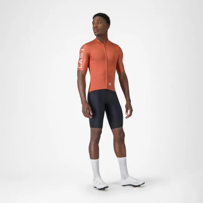 Tricou cu maneca scurta Castelli Entrata Apex, pentru barbati, paprika/arginitu L
