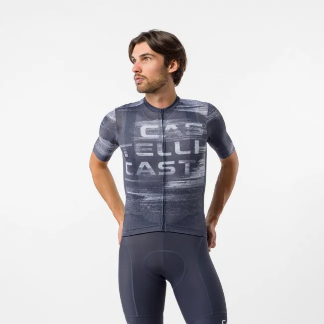 Tricou cu maneca scurta Castelli Stratus Logo, pentru barbati, twilight blue/winter sky L