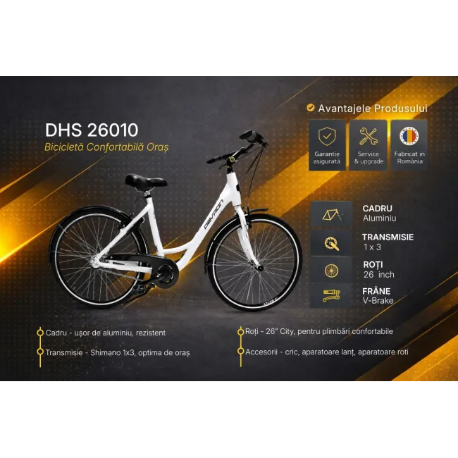 Bicicleta Oras DHS 26010 - 26 inch, M, Alb