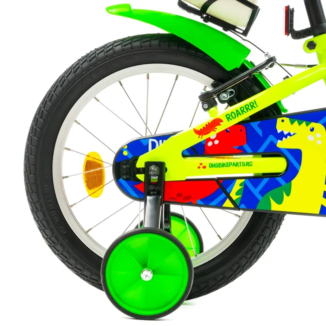 Bicicleta Copii DHS Dino - 16 Inch, Verde Reambalat