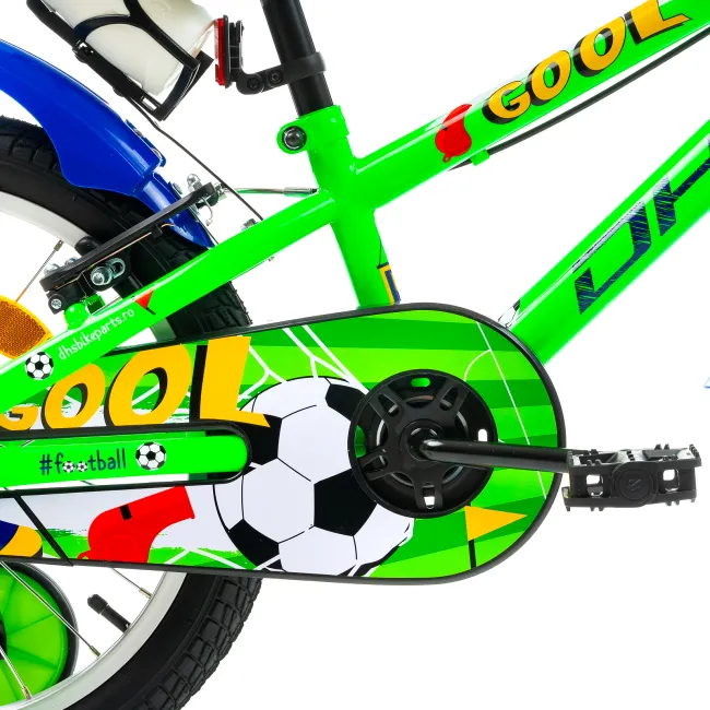 Bicicleta Copii DHS Football - 18 Inch, Verde Reambalat