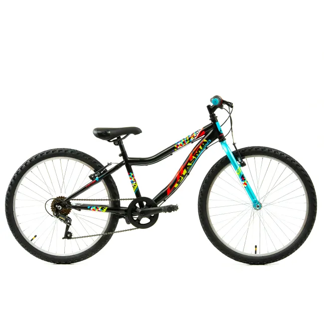 Bicicleta Copii DHS Plasma - 24 Inch, Negru-Roz Reambalat