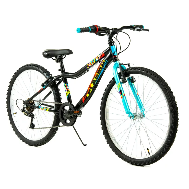 Bicicleta Copii DHS Plasma - 24 Inch, Negru-Roz Reambalat