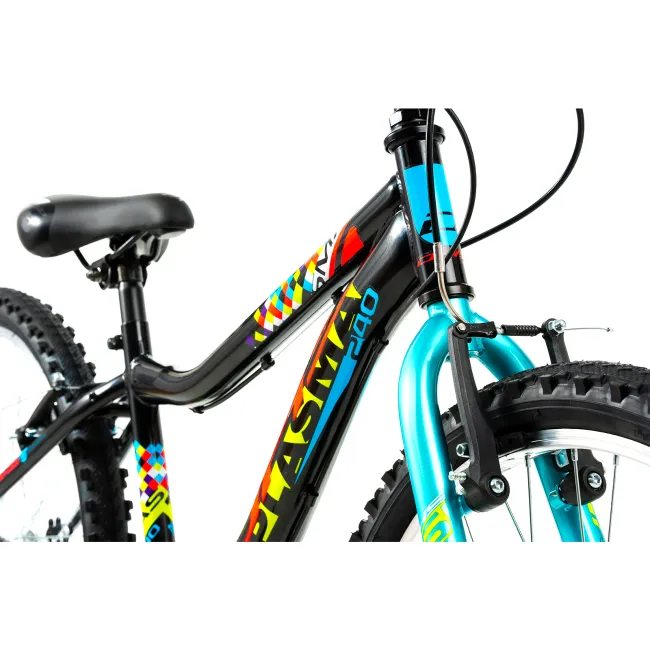 Bicicleta Copii DHS Plasma - 24 Inch, Negru-Roz Reambalat
