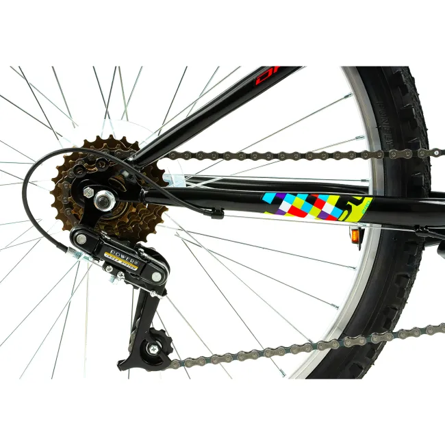 Bicicleta Copii DHS Plasma - 24 Inch, Negru-Roz Reambalat