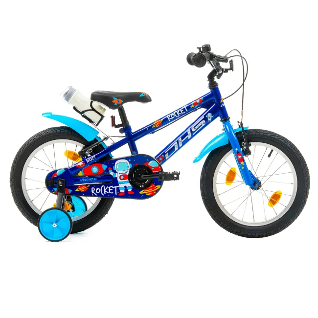 Bicicleta Copii DHS Rocket - 16 Inch, Albastru Reambalat