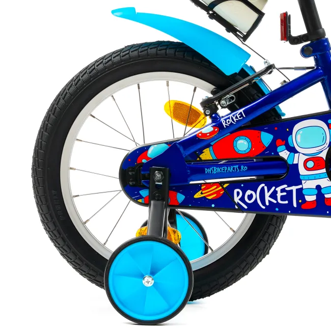 Bicicleta Copii DHS Rocket - 16 Inch, Albastru Reambalat